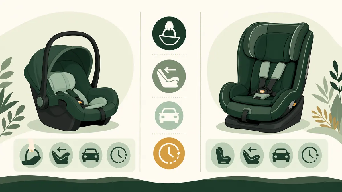 Neutral comparison of an infant carrier seat and a convertible car seat